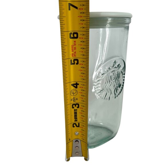 Starbucks Recycled Glass Triangle Cold Cup With Lid 16 ounce Mint - Picture 6 of 8